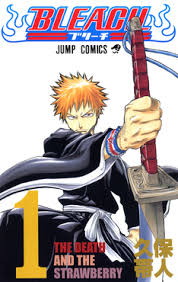 Bleach manga cover featuring Ichigo with his sword.