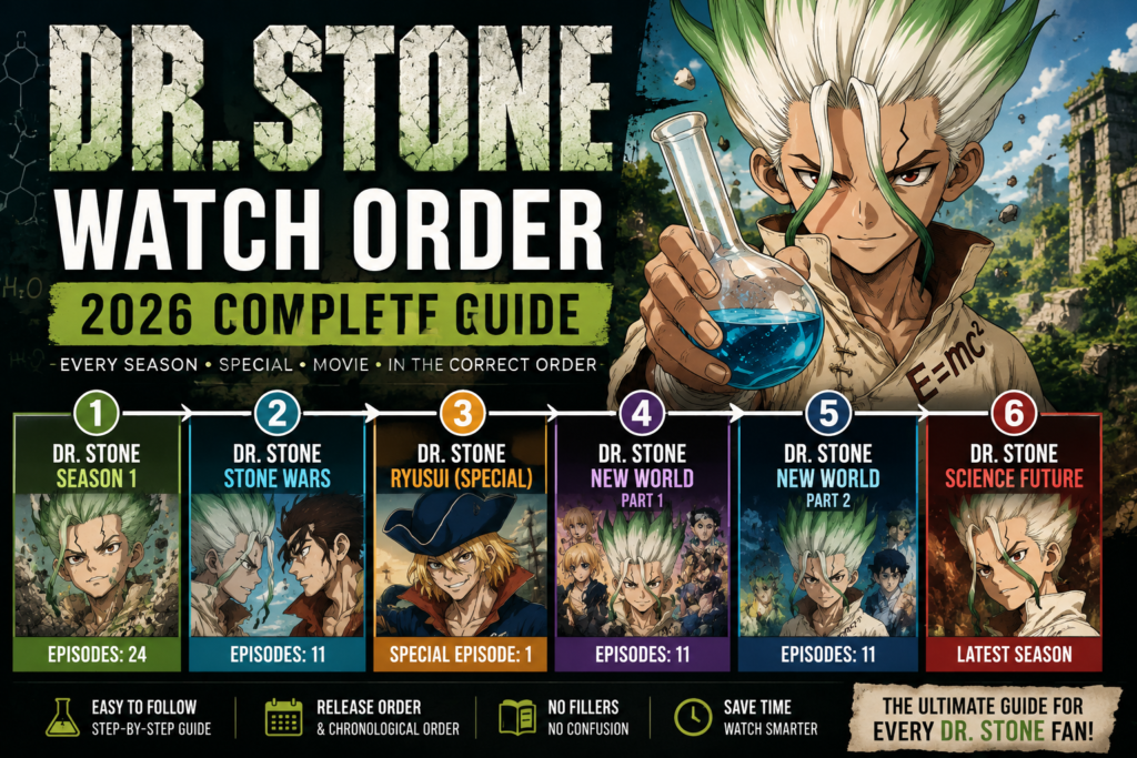 Complete Dr. Stone Watch Order (2026 Guide)